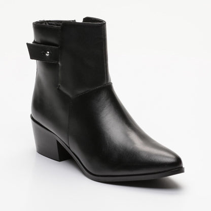 ANAIS bottines à talon en cuir noir