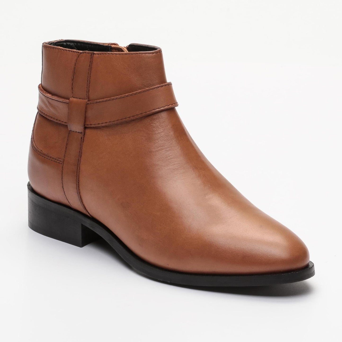 APOLO bottines à talon en cuir camel