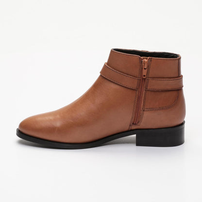 APOLO bottines à talon en cuir camel