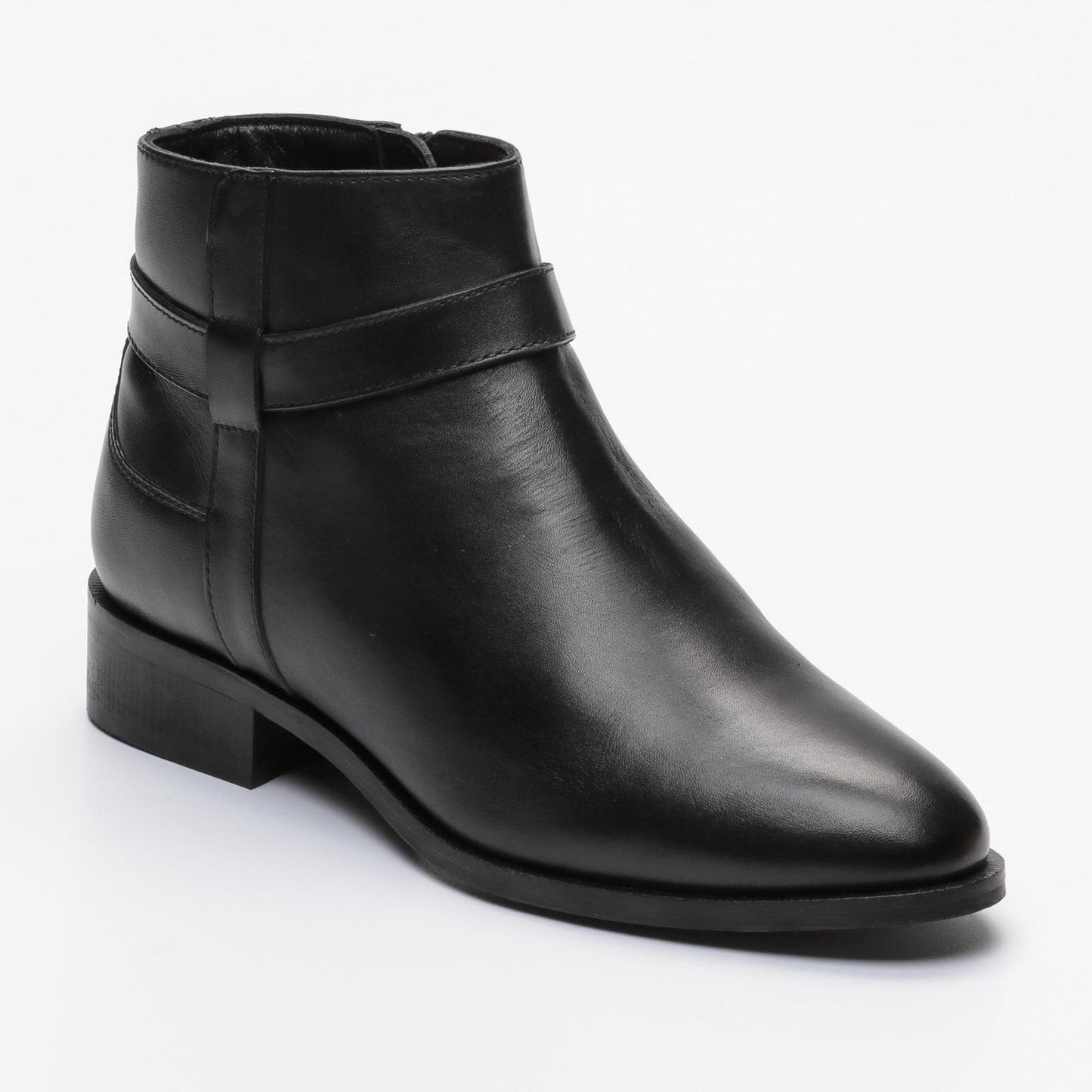 APOLO bottines à talon en cuir noir