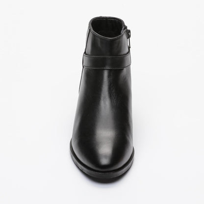 APOLO bottines à talon en cuir noir