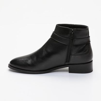 APOLO bottines à talon en cuir noir