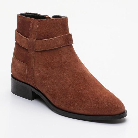 APOLO bottines à talon en cuir tabac