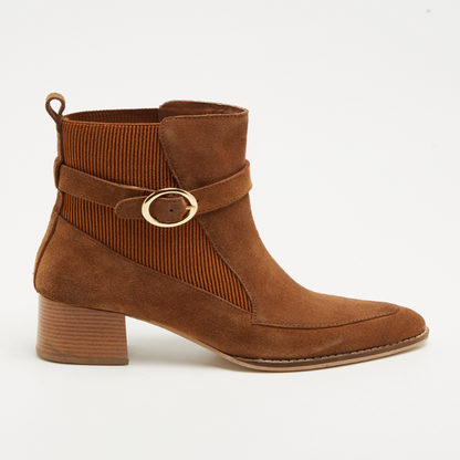 ARBELA bottines à talon en cuir camel