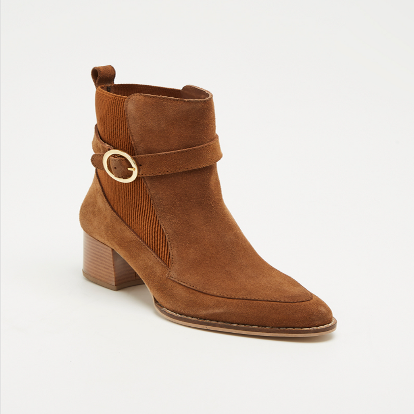 ARBELA bottines à talon en cuir camel