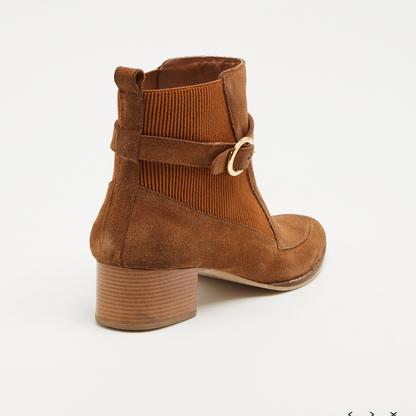 ARBELA bottines à talon en cuir camel