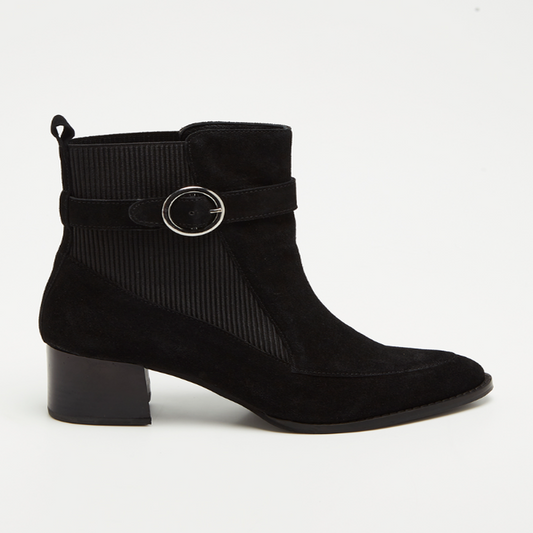 ARBELA bottines à talon en cuir noir