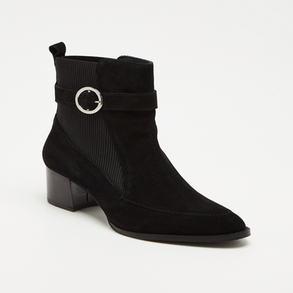 ARBELA bottines à talon en cuir noir