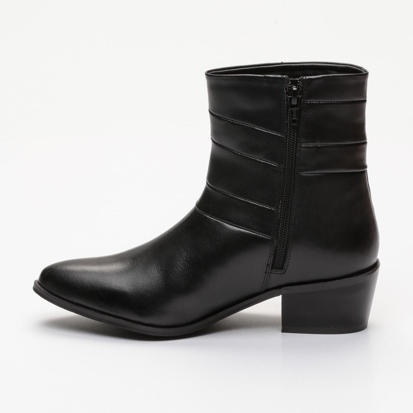 ARIANE bottines à talon en cuir noir