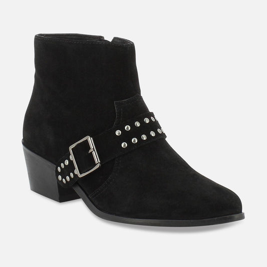 BARTOL bottines à talon en cuir noir