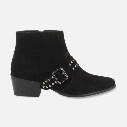 BARTOL bottines à talon en cuir noir