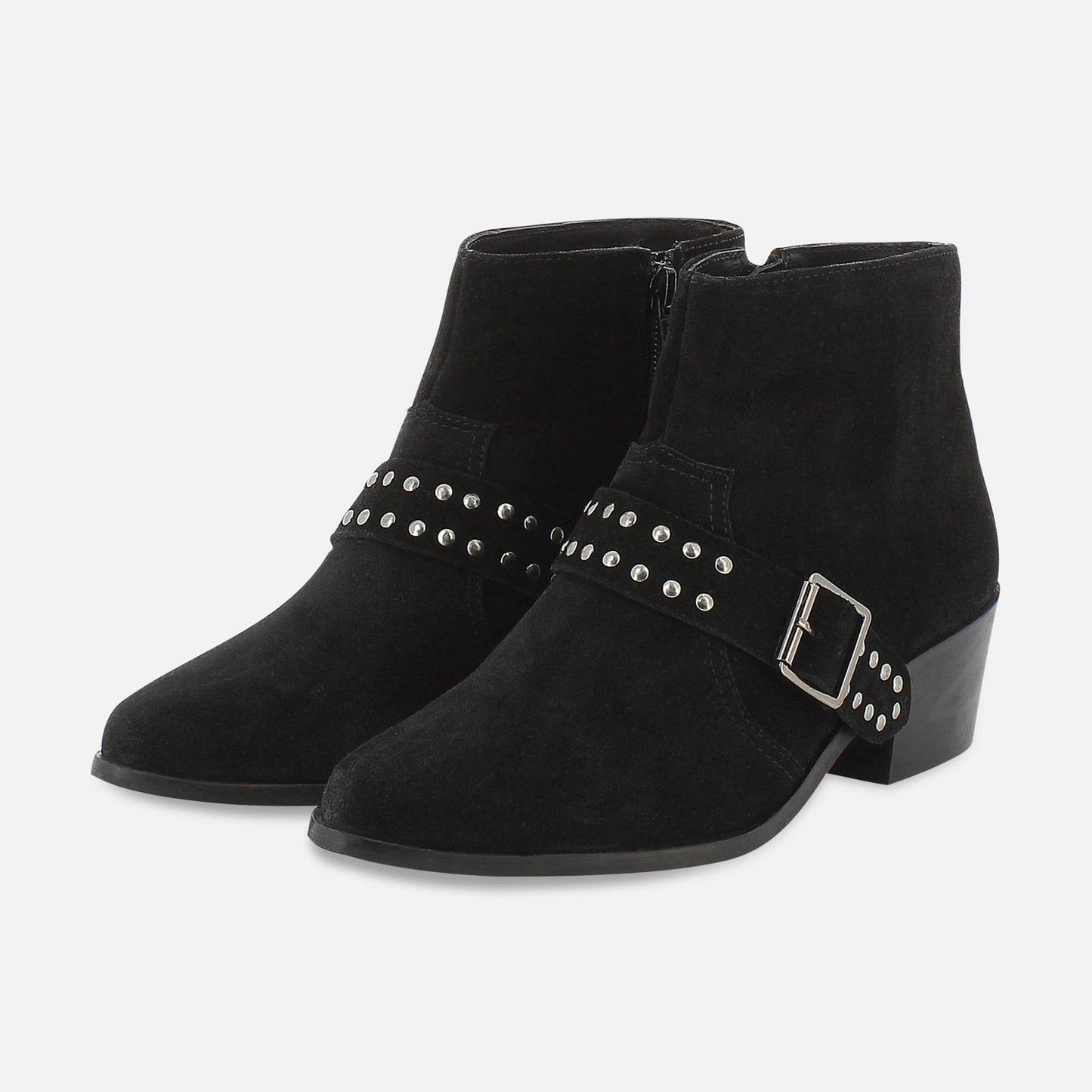 BARTOL bottines à talon en cuir noir