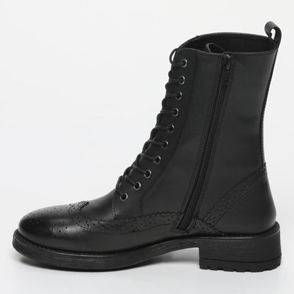 BELFAST bottines à talon en cuir noir