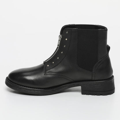 BRISTOL bottines à talon en cuir noir