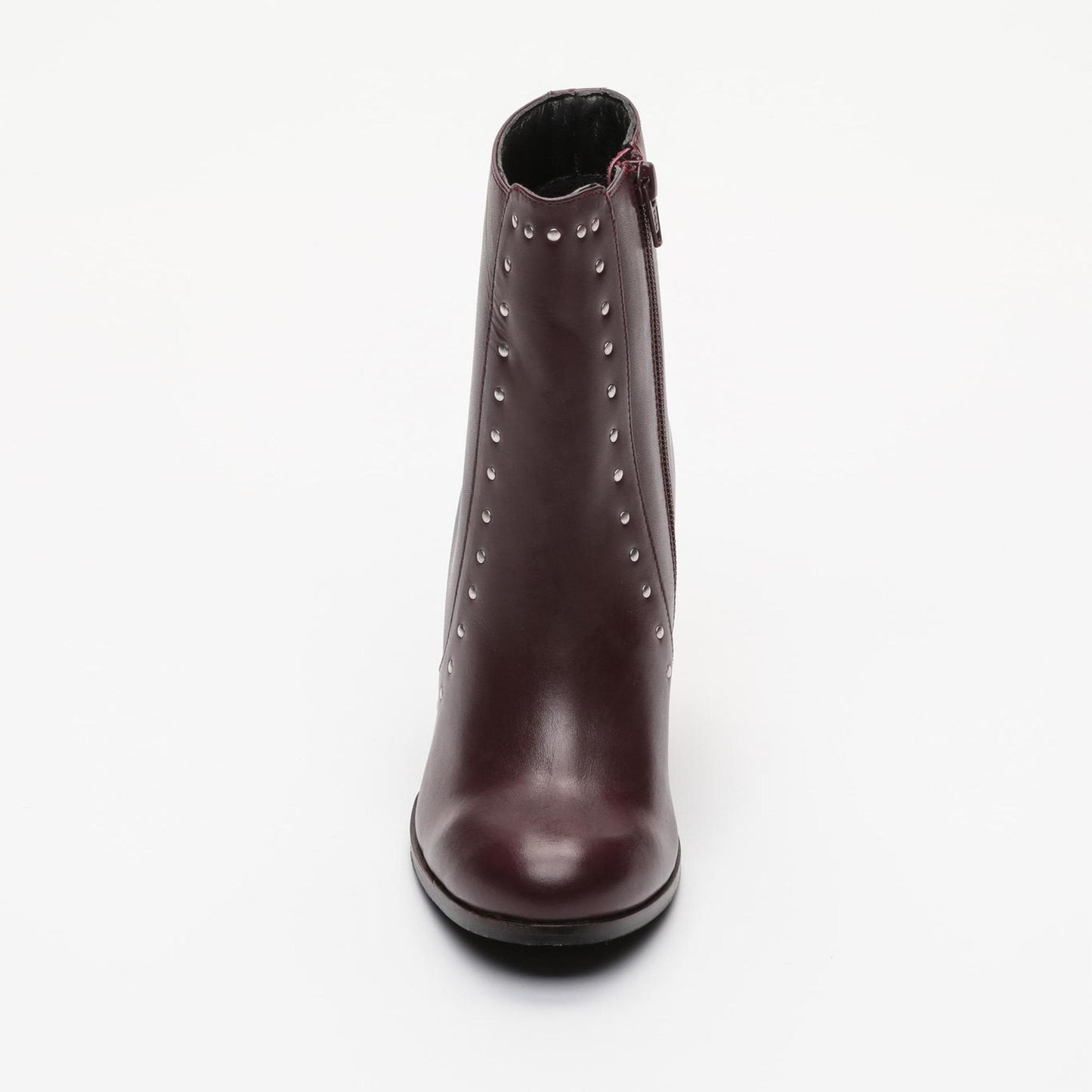 CAROLINA bottines à talon en cuir bordeaux