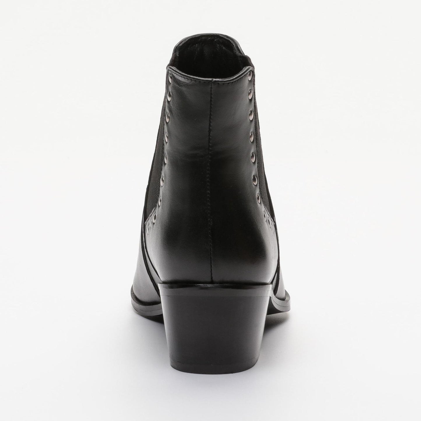 CASSANDRE bottines à talon en cuir noir