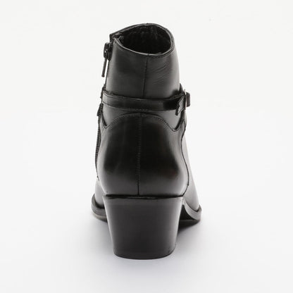 CASTILLE bottines à talon en cuir noir