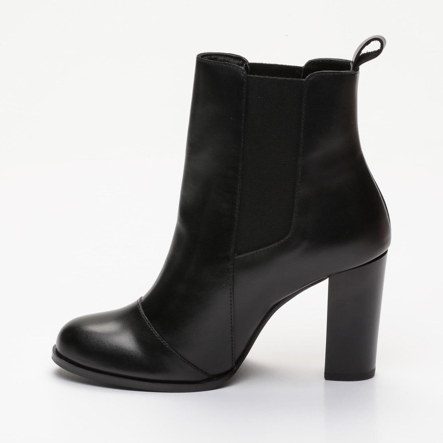 CINALA bottines à talon en cuir noir