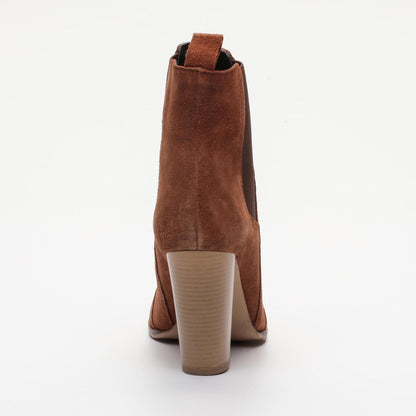 CINALA bottines à talon en cuir tabac