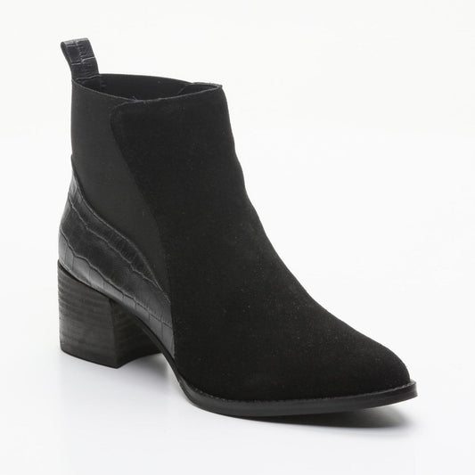 CLAIRA bottines à talon en cuir noir