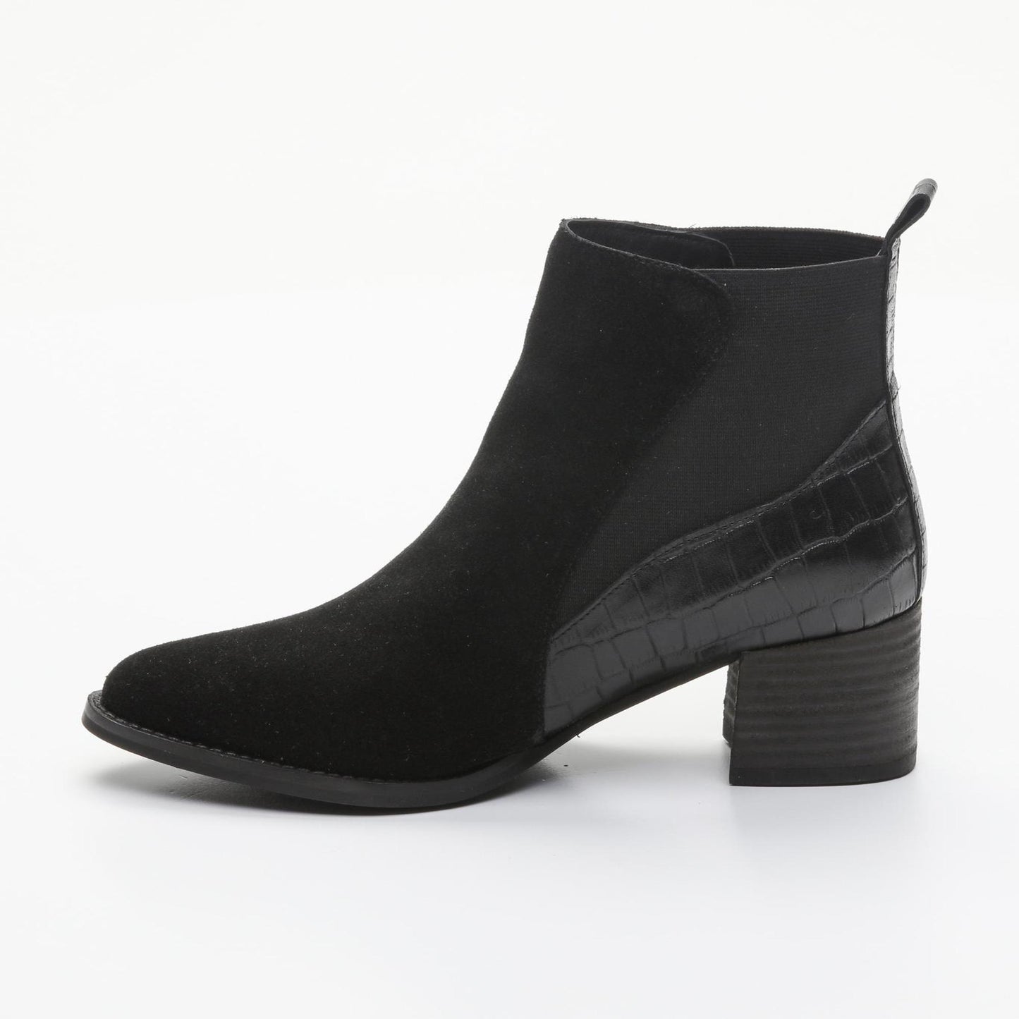 CLAIRA bottines à talon en cuir noir