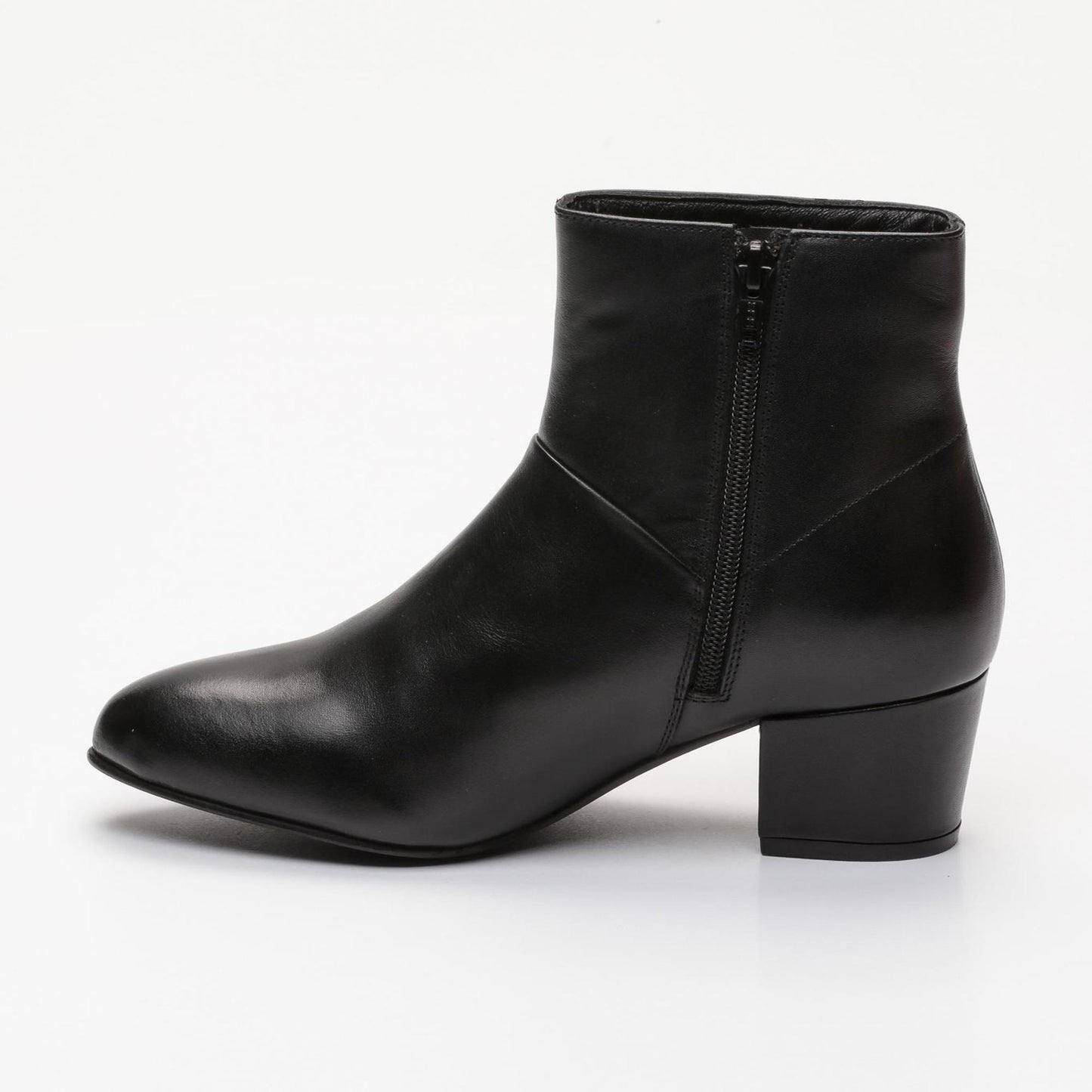 COLINE bottines à talon en cuir noir