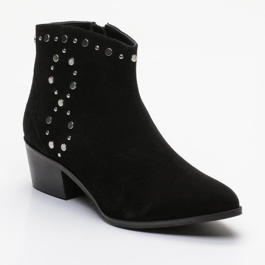 DALVA bottines à talon en cuir noir