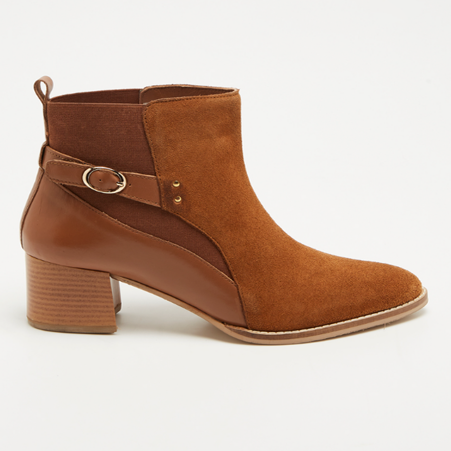 DOROTEA bottines à talon en cuir camel