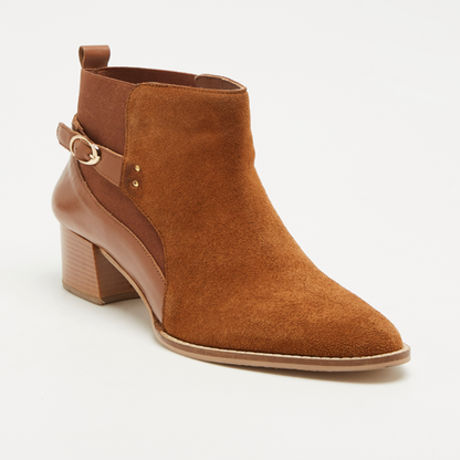 DOROTEA bottines à talon en cuir camel