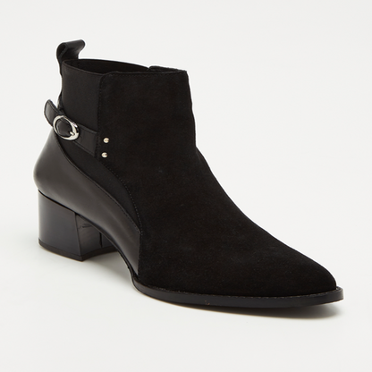 DOROTEA bottines à talon en cuir noir