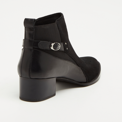 DOROTEA bottines à talon en cuir noir