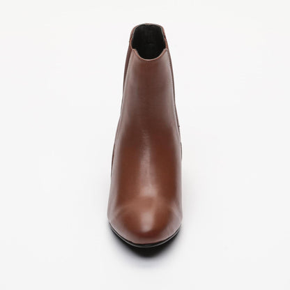 EDEN bottines à talon en cuir cognac