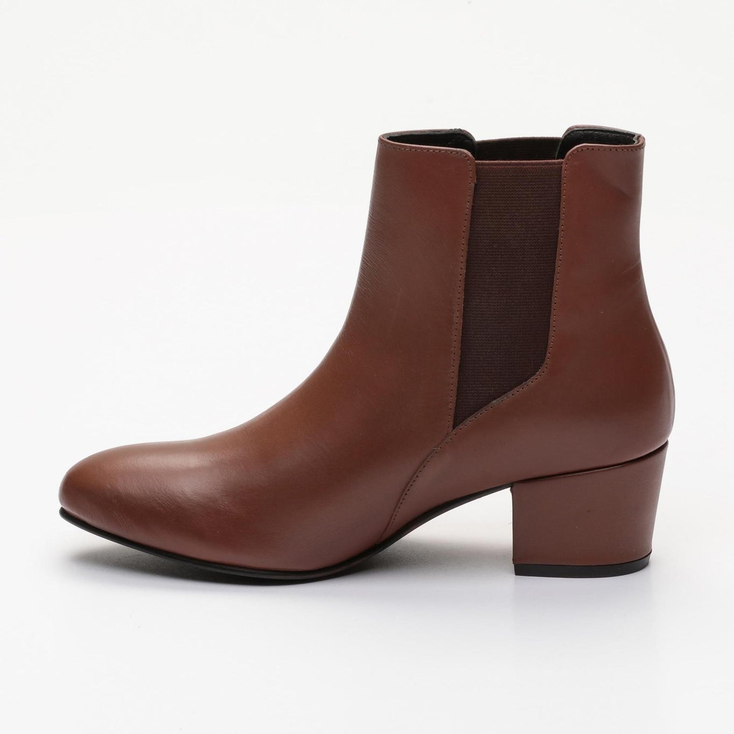 EDEN bottines à talon en cuir cognac