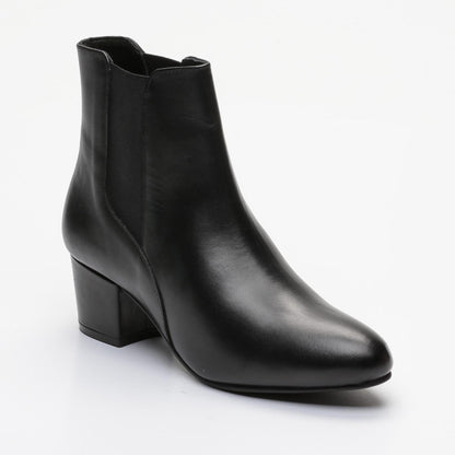 EDEN bottines à talon en cuir noir