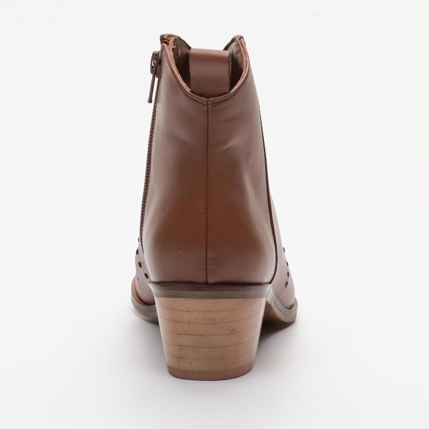 EDGEHILL bottines à talon en cuir camel