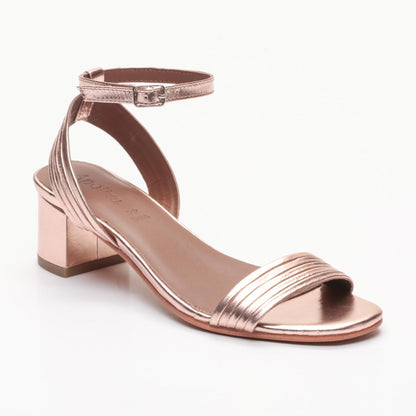 ELY sandales à talon en cuir rose gold