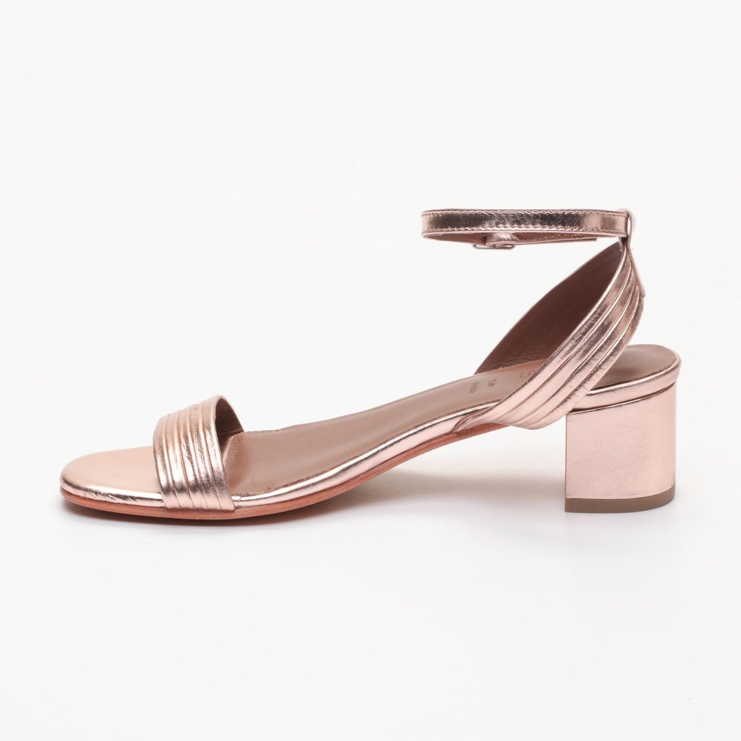 ELY sandales à talon en cuir rose gold