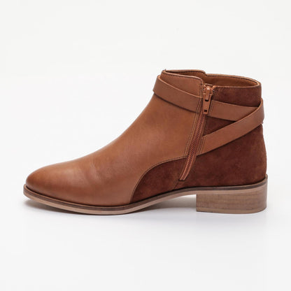 FILMORE bottines à talon en cuir camel