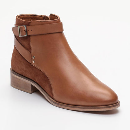 FILMORE bottines à talon en cuir camel