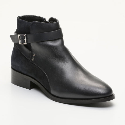 FILMORE bottines à talon en cuir navy