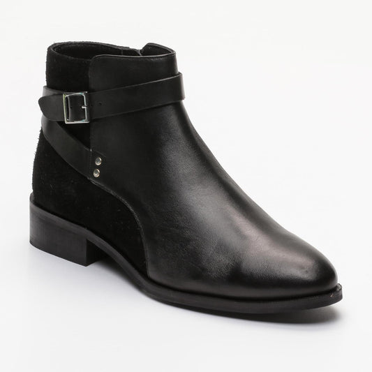 FILMORE bottines à talon en cuir noir