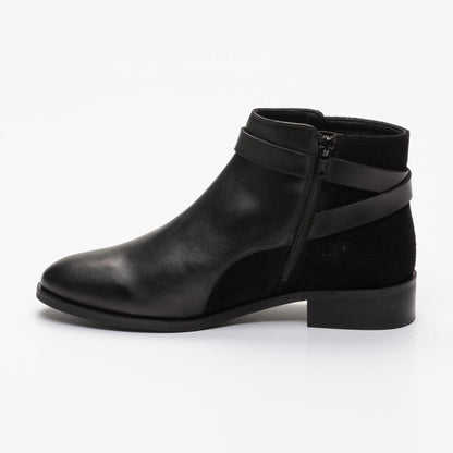 FILMORE bottines à talon en cuir noir