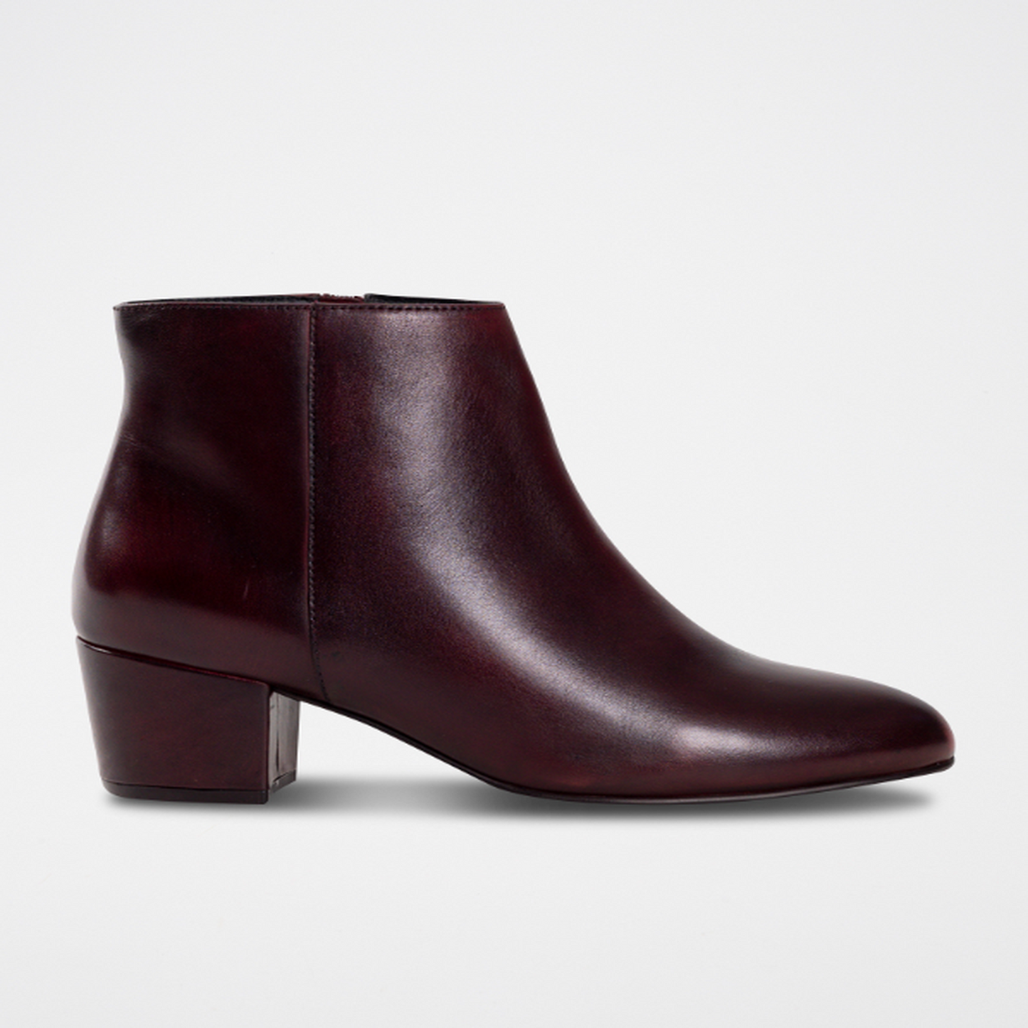 FUNSTON bottines à talon en cuir bordeaux