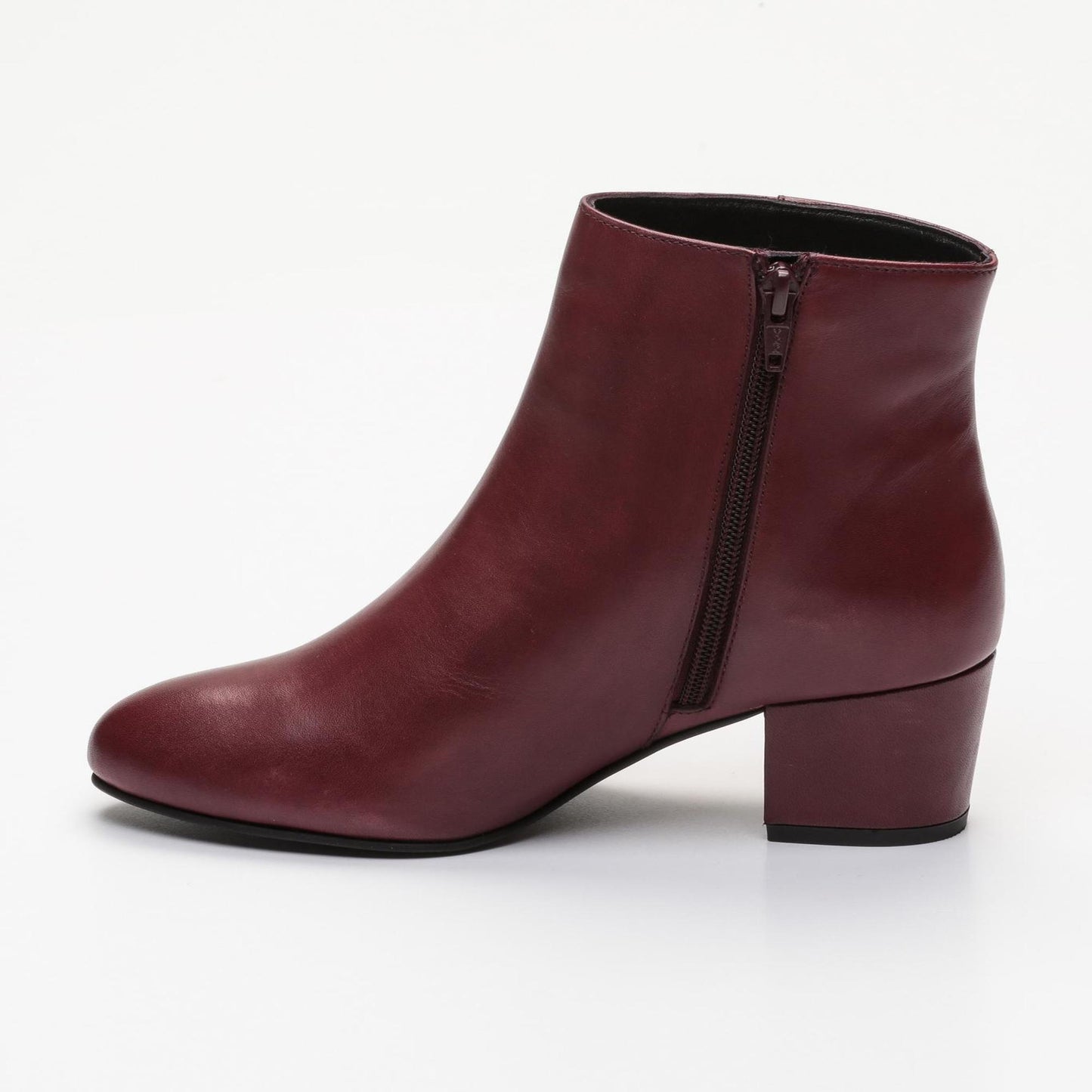 FUNSTON bottines à talon en cuir bordeaux