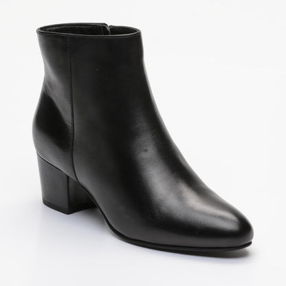 FUNSTON bottines à talon en cuir noir