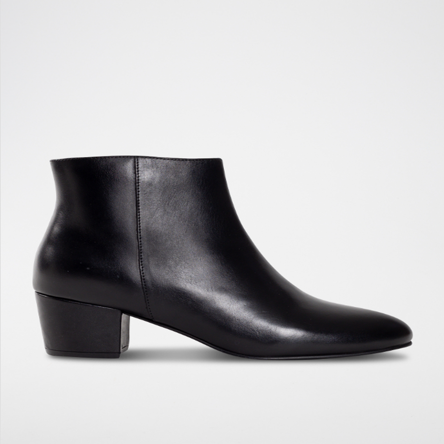 FUNSTON bottines à talon en cuir noir