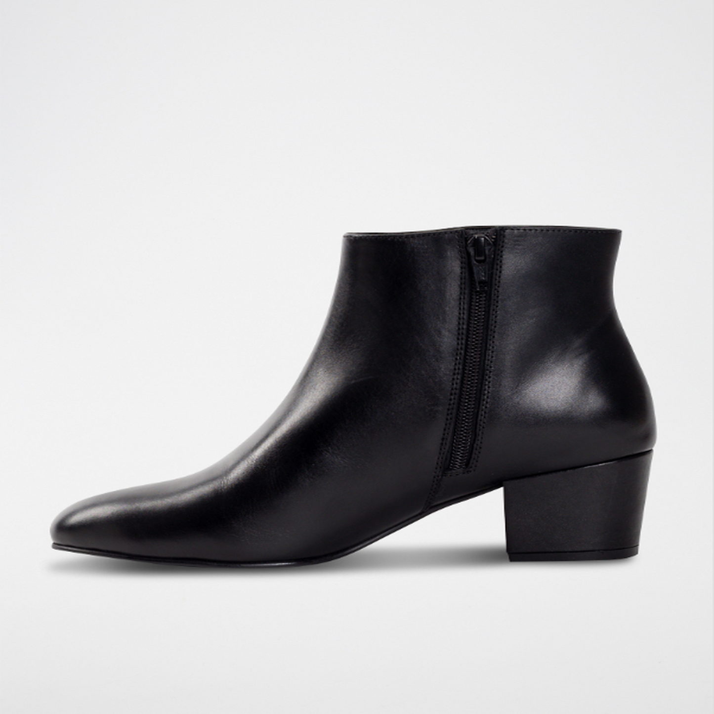 FUNSTON bottines à talon en cuir noir