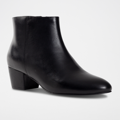 FUNSTON bottines à talon en cuir noir