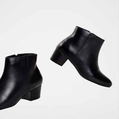 FUNSTON bottines à talon en cuir noir