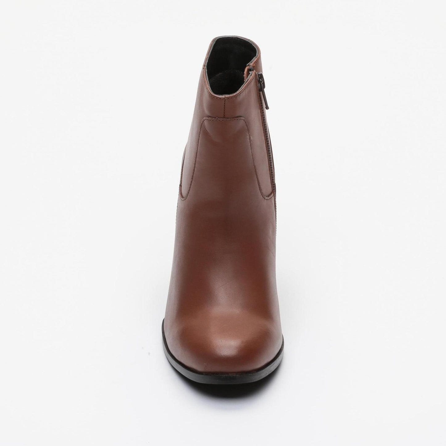 GIULIA bottines à talon en cuir cognac